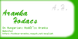 aranka hodacs business card